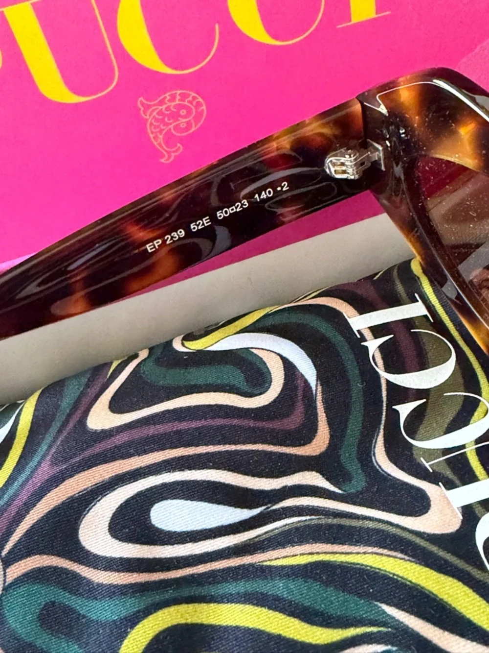 Pucci cat eye brown tortoise rhinestone sunglasses